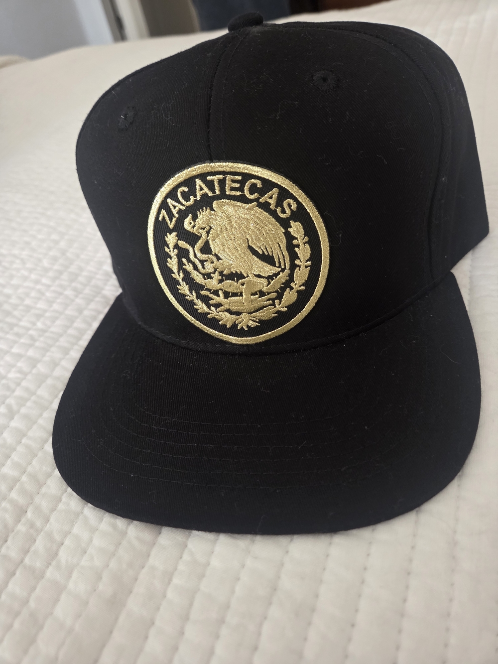 Zacatecas Embroidered Black & Gold Snapback Hat